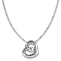 SilberDream Anhänger Herz mit Kette 925er Silber DSK106W