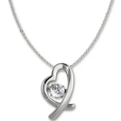 SilberDream Anhänger Herz mit Kette 925er Silber DSK102W