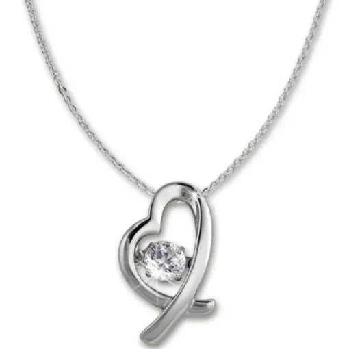 SilberDream Anhänger Herz mit Kette 925er Silber DSK102W