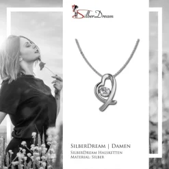 SilberDream Anhänger Herz mit Kette 925er Silber DSK102W