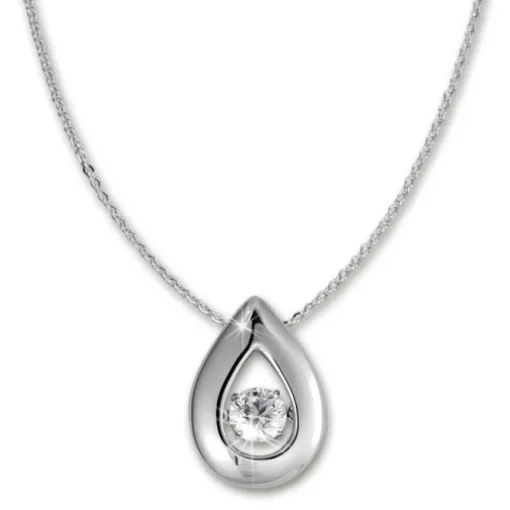 SilberDream Anhänger Tropfen mit Kette Silber DSK101W