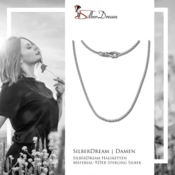 SilberDream Ankerkette fein 925er Silber Halskette 80cm Kette SDK21180