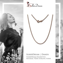 SilberDream Ankerkette rosevergoldet 925er Silber 70cm Damen Kette SDK27170E