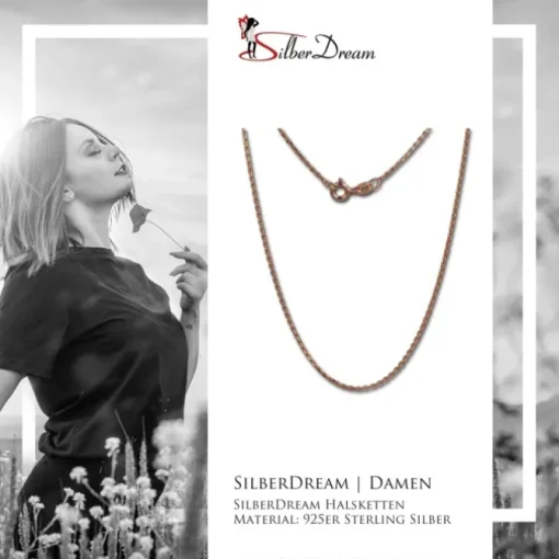 SilberDream Ankerkette rosevergoldet 925er Silber 70cm Damen Kette SDK27170E