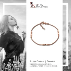 SilberDream Armband 925 Sterling Silber rosévergoldet Damen 18cm - 21cm SDA1168E