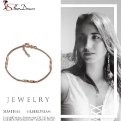 SilberDream Armband 925 Sterling Silber rosévergoldet Damen 18cm - 21cm SDA1168E