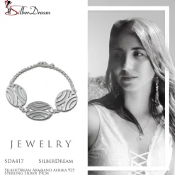 SilberDream Armband Afrika 925 Sterling Silber 19cm SDA417
