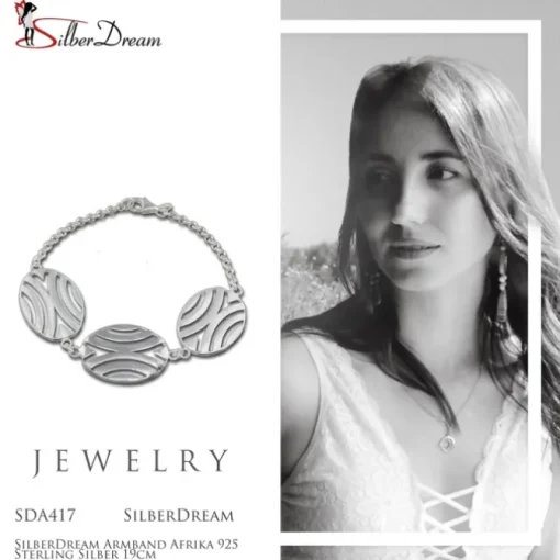 SilberDream Armband Afrika 925 Sterling Silber 19cm SDA417