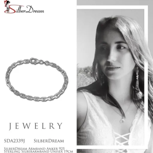 SilberDream Armband Anker 925 Sterling Silberarmband Unisex 19cm SDA2339J