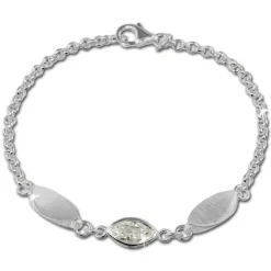 SilberDream Armband Blatt Zirkonia weiß 925er Sterling Silber 19cm SDA418W