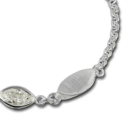 SilberDream Armband Blatt Zirkonia weiß 925er Sterling Silber 19cm SDA418W
