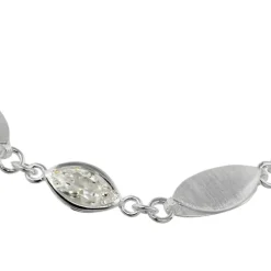 SilberDream Armband Blatt Zirkonia weiß 925er Sterling Silber 19cm SDA418W