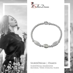 SilberDream Armband Blatt Zirkonia weiß 925er Sterling Silber 19cm SDA418W