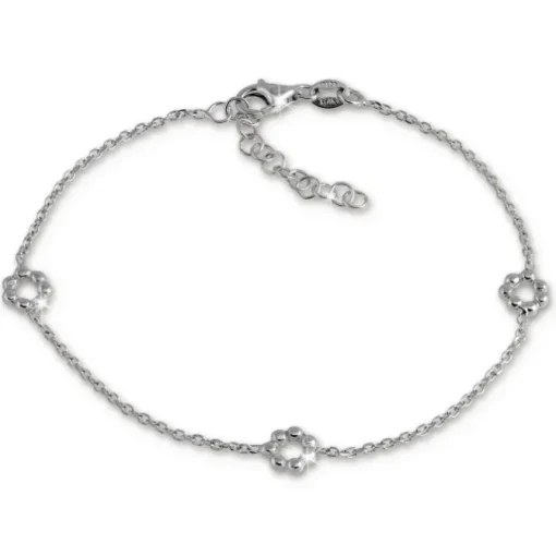 SilberDream Armband Blümchen 925 Sterling Silber Damen 18cm - 21cm SDA1148J