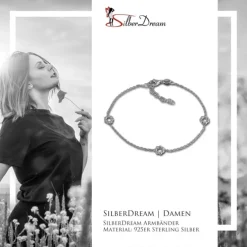 SilberDream Armband Blümchen 925 Sterling Silber Damen 18cm - 21cm SDA1148J