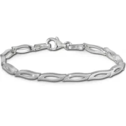 SilberDream Armband Blütenblatt matt/glänzend 925 Sterling Silber 19cm SDA428