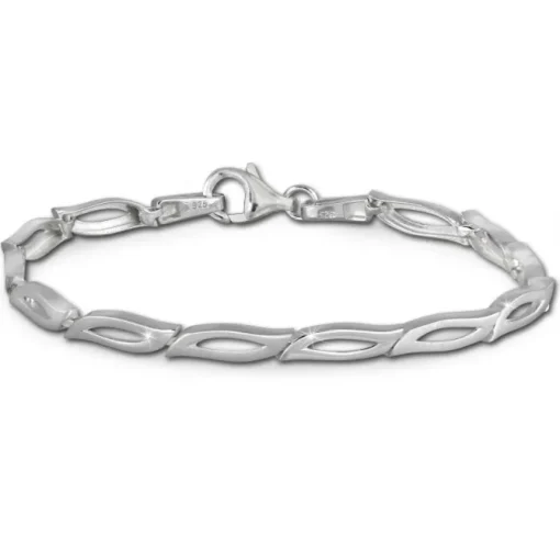 SilberDream Armband Blütenblatt matt/glänzend 925 Sterling Silber 19cm SDA428