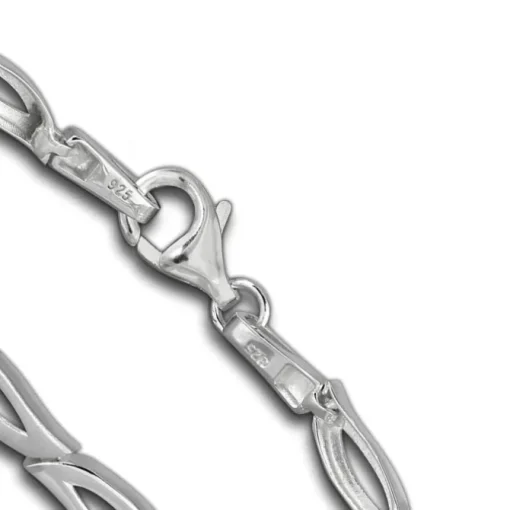 SilberDream Armband Blütenblatt matt/glänzend 925 Sterling Silber 19cm SDA428