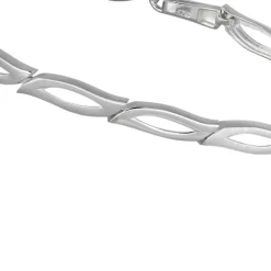 SilberDream Armband Blütenblatt matt/glänzend 925 Sterling Silber 19cm SDA428