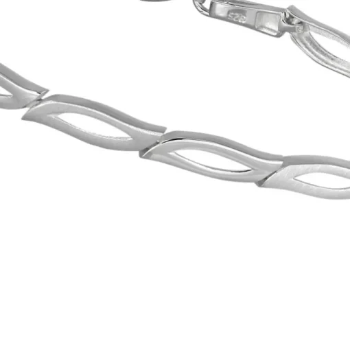 SilberDream Armband Blütenblatt matt/glänzend 925 Sterling Silber 19cm SDA428