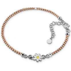 SilberDream Armband Blume rose 925 Sterling Silber Damen 18cm - 21cm SDA1118E