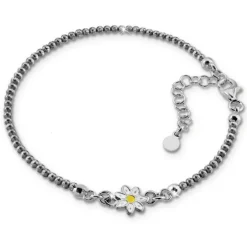 SilberDream Armband Blume 18cm-21cm geschwärzt 925er Silber SDA1198K