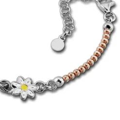 SilberDream Armband Blume rose 925 Sterling Silber Damen 18cm - 21cm SDA1118E