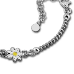 SilberDream Armband Blume 18cm-21cm geschwärzt 925er Silber SDA1198K