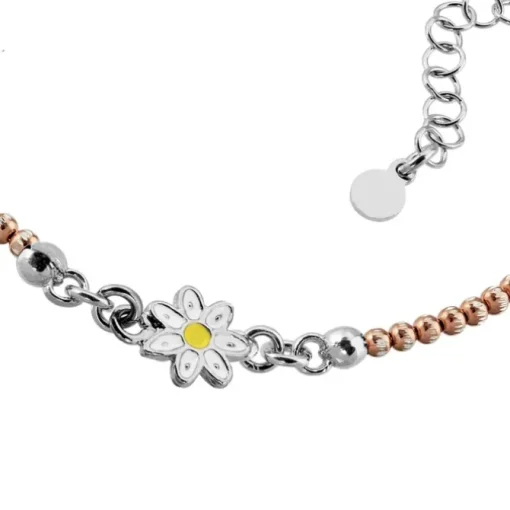 SilberDream Armband Blume rose 925 Sterling Silber Damen 18cm - 21cm SDA1118E