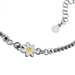 SilberDream Armband Blume 18cm-21cm geschwärzt 925er Silber SDA1198K