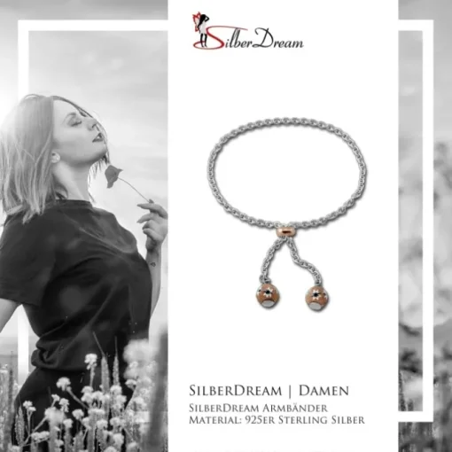 SilberDream Armband Blumen Rose vergoldet 925er Sterling Silber Damen SDA2215E