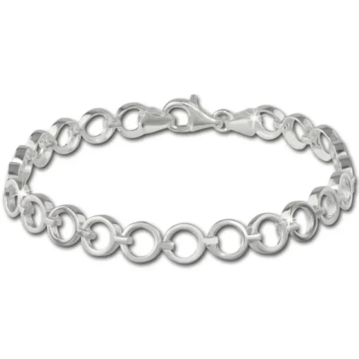 SilberDream Armband Circle matt/glänzend 925 Sterling Silber 19,5cm SDA431