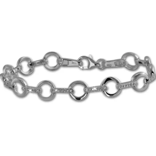 SilberDream Armband Circle Zirkonia weiß 925er Silber 18,8cm Damen SDA450W