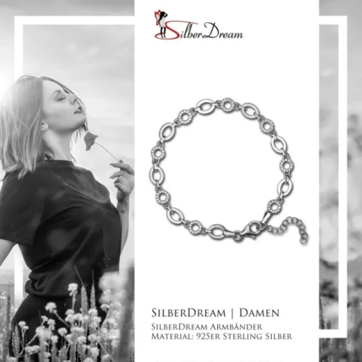 SilberDream Armband Circle 925 Silber poliert Zirkonia ca. 21,5cm SDA4797W