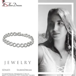 SilberDream Armband Circle matt/glänzend 925 Sterling Silber 19,5cm SDA431