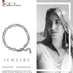 SilberDream Armband Circle 925 Silber poliert Zirkonia ca. 21,5cm SDA4797W