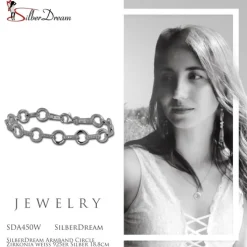 SilberDream Armband Circle Zirkonia weiß 925er Silber 18,8cm Damen SDA450W