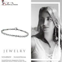 SilberDream Armband Design Zirkonia weiß 925er Silber 19cm Damen SDA4806W
