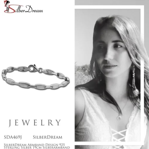SilberDream Armband Design 925 Sterling Silber 19cm Silberarmband SDA469J