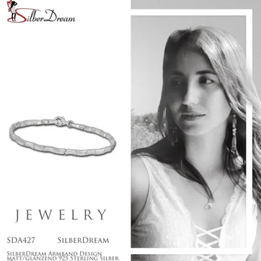 SilberDream Armband Design matt/glänzend 925 Sterling Silber 19cm SDA427