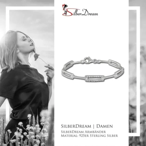 SilberDream Armband diamantiert 925 Silber 19cm Silberarmband SDA442J