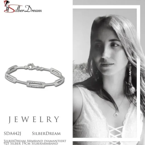SilberDream Armband diamantiert 925 Silber 19cm Silberarmband SDA442J