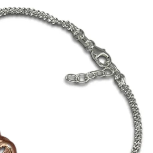 SilberDream Armband Doppelherz Rose vergoldet 925er Silber Damen 18cm SDA2158T