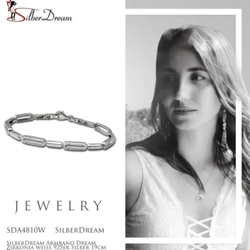 SilberDream Armband Dream Zirkonia weiß 925er Silber 19cm Damen SDA4810W