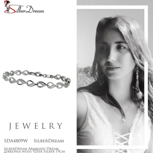 SilberDream Armband Dream Zirkonia weiß 925er Silber 19cm Damen SDA4809W