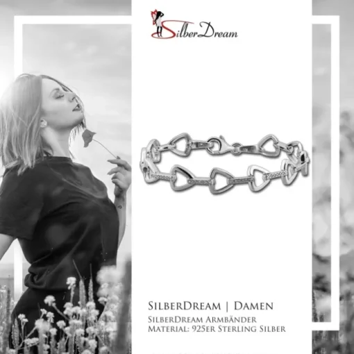 SilberDream Armband Dreicke Zirkonia weiß 925er Silber 18,7cm Damen SDA470W