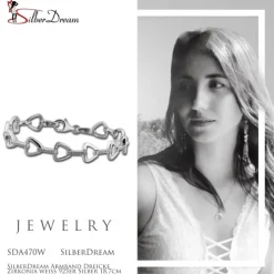 SilberDream Armband Dreicke Zirkonia weiß 925er Silber 18,7cm Damen SDA470W