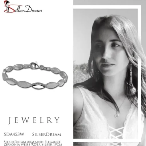 SilberDream Armband Elegance Zirkonia weiß 925er Silber 19cm Damen SDA453W