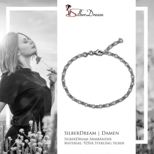 SilberDream Armband Erbskette 925 Sterling Silber Damen 28cm SDAK0052J