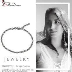 SilberDream Armband Erbskette 925 Sterling Silber Damen 28cm SDAK0052J